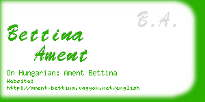 bettina ament business card
